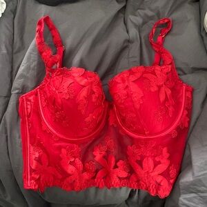 Victorias Secret Red Lace Corset